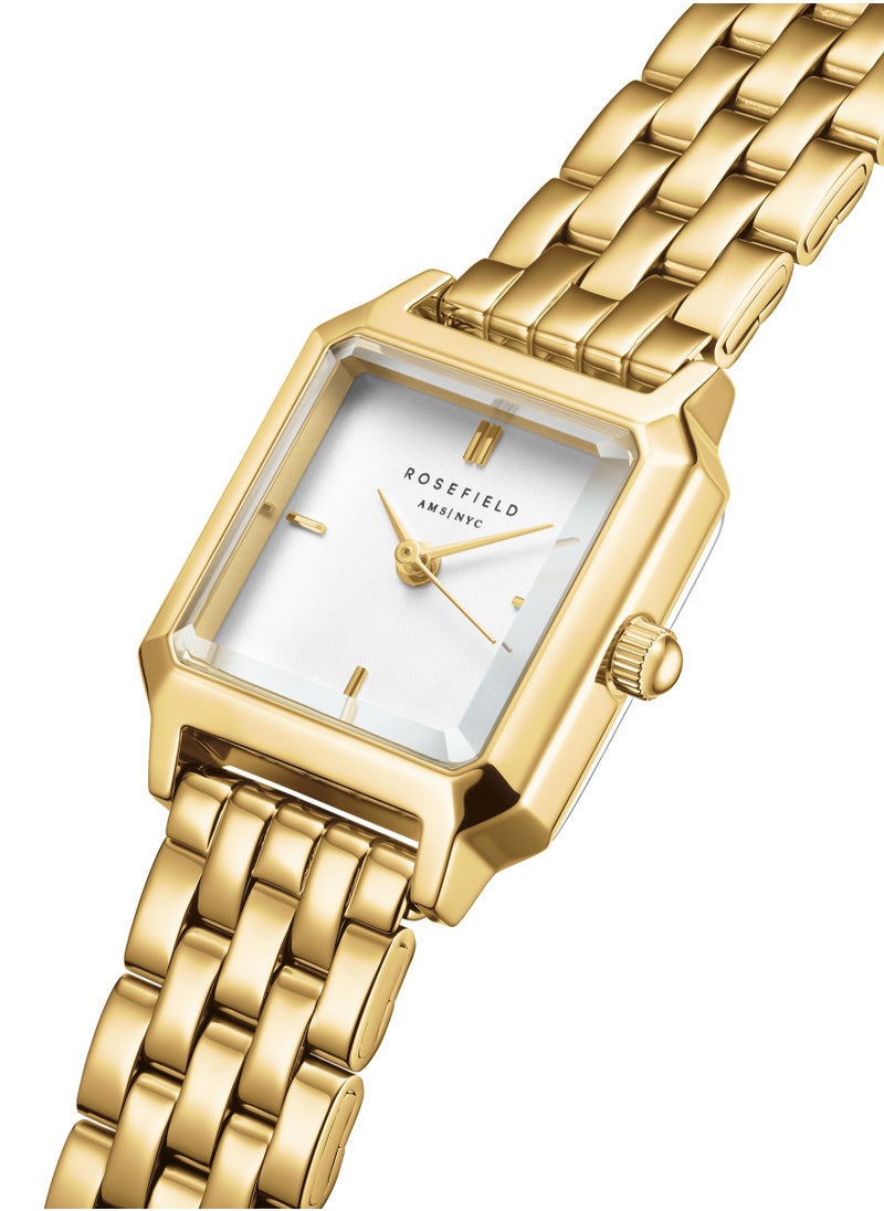 RoseField - Rosefield The Boxelle White Dial Gold Steel Women Watch, BWGSG-B01 - Image 1