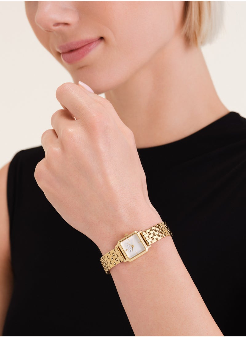 RoseField - Rosefield The Boxelle White Dial Gold Steel Women Watch, BWGSG-B01 - Image 1