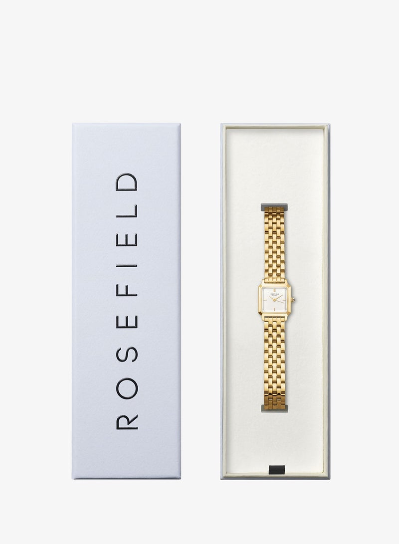 Rosefield The Boxelle White Dial Gold Steel Women Watch, BWGSG-B01 - Image 5