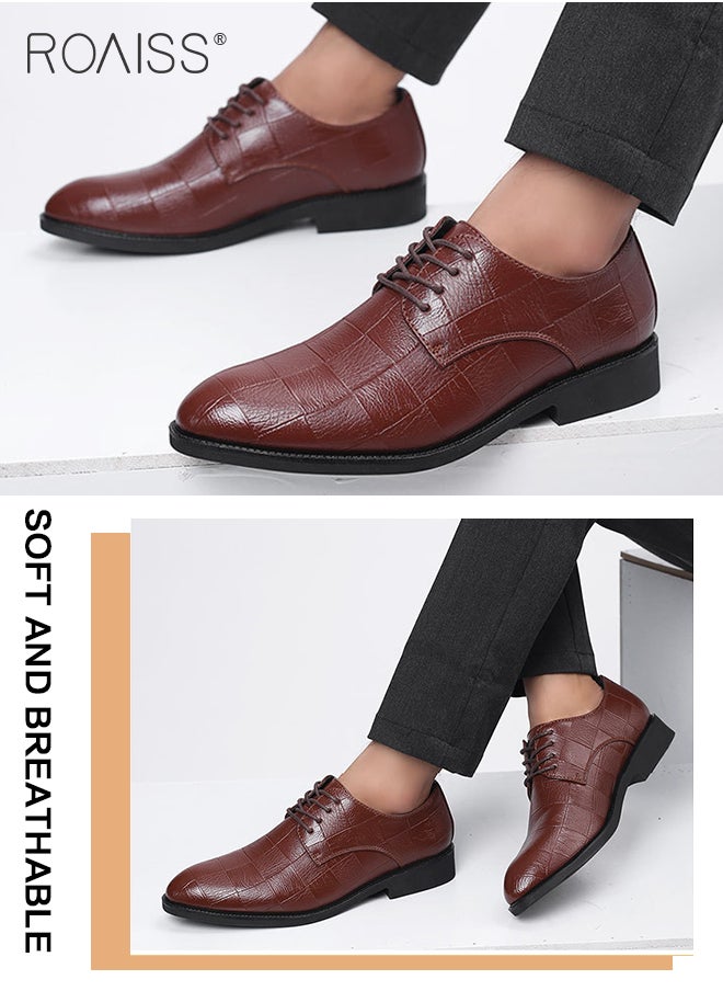 roaiss - Men's Loafers Slip-on Dress Shoes Leather Lined Cushioned Insole Soft Lining Men's Shoes - Image 1