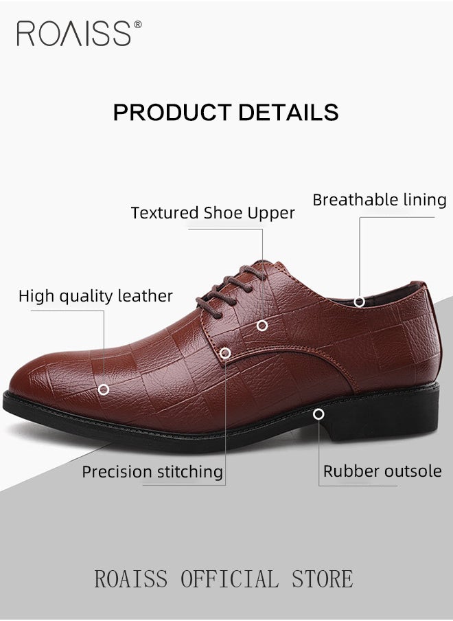 roaiss - Men's Loafers Slip-on Dress Shoes Leather Lined Cushioned Insole Soft Lining Men's Shoes - Image 1
