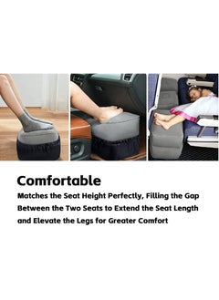 Teuuea 2 PCS Inflatable Foot Rest Pillow, Adjustable Airplane Travel Pillow, Fast Inflating Height Leg Pillow for Home Office Travel Kids Airplane Bed (48*42*26CM, Grey)  - Image 4