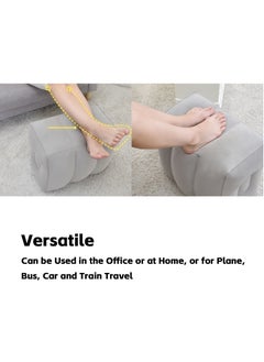 Teuuea 2 PCS Inflatable Foot Rest Pillow, Adjustable Airplane Travel Pillow, Fast Inflating Height Leg Pillow for Home Office Travel Kids Airplane Bed (48*42*26CM, Grey)  - Image 3