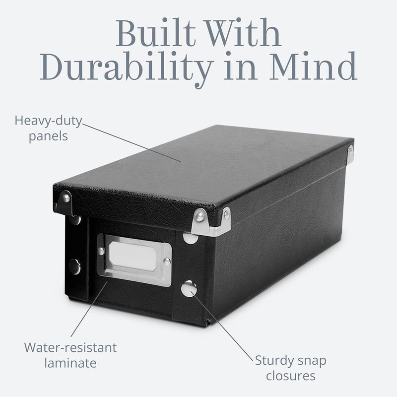 Snap-N-Store Collapsible Index Card Holder Storage Box - Fits 1100 Flash Cards, Black - Image 4