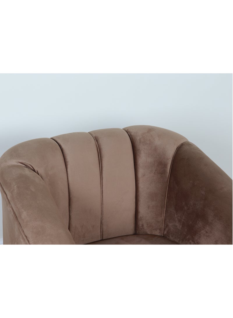 HOMEVEO Elegant and comfortable single chair with luxurious design for bedroom and living room brown color  - Image 2