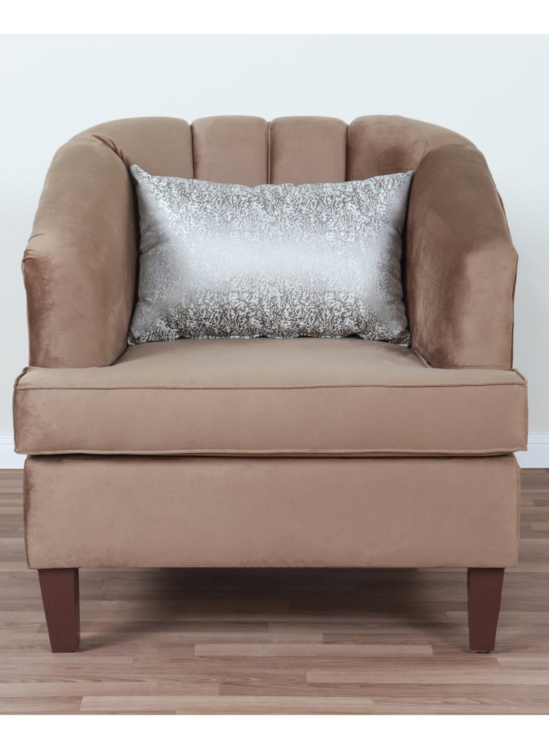 HOMEVEO Elegant and comfortable single chair with luxurious design for bedroom and living room brown color  - Image 1