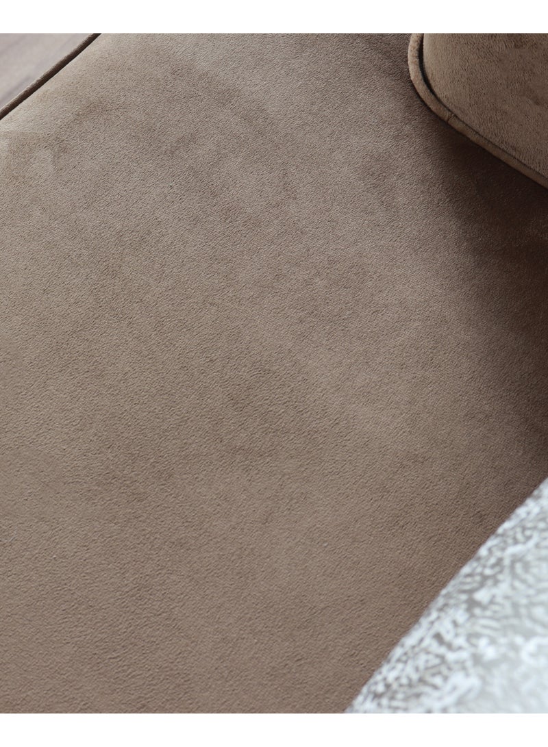 HOMEVEO Elegant and comfortable single chair with luxurious design for bedroom and living room brown color  - Image 4