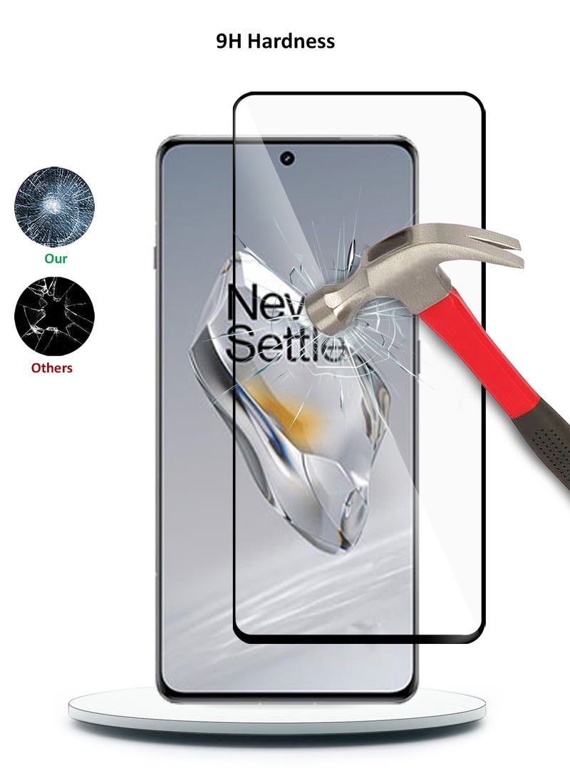 دبليو تيك OnePlus 12 5G 2023 / OnePlus 12R 5G 2024 Premium E2E واقي شاشة زجاجي مقوى بغطاء كامل الغراء (MSGECN) - شفاف / أسود - Image 3