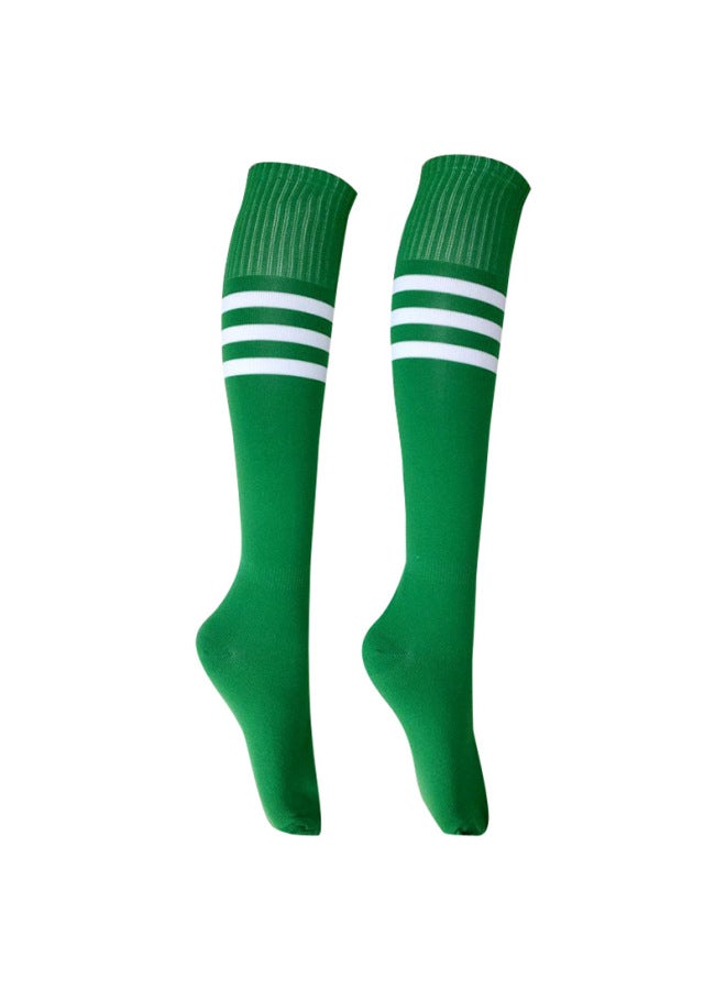 Green White Edge Non-pilling Football Socks Adult Children Mid-length Sports Socks Zqw Non-slip Export Student Socks