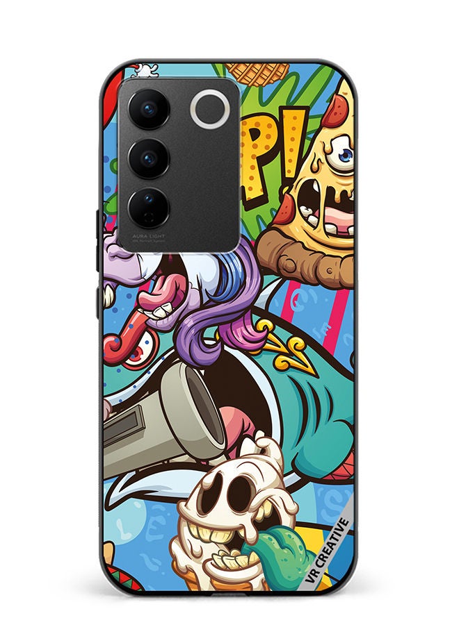 Protective Case Cover For Vivo V27 Cartoon Design Multicolour