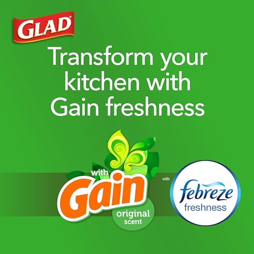 Glad Medium Trash Bags, 8 Gallon, Gain Original with Febreze Garbage Bags, With Odor Control and Drawstring, 26 Count - Image 2