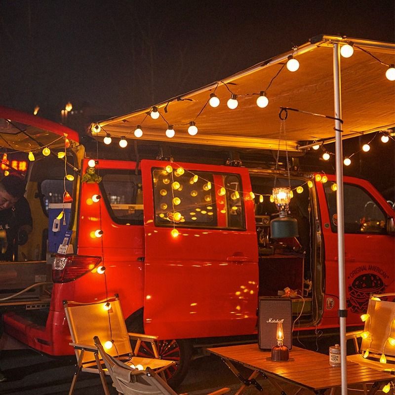 أضواء جو سوق الليل مقاومة للماء أضواء LED كروية كبيرة للتخييم في الهواء الطلق أضواء زخرفية في جميع أنحاء السماء - Image 4