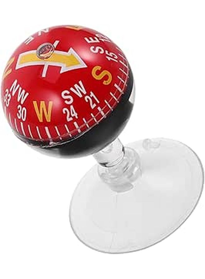 38mm Red Plastic Suction Cup Car Compass Ball for Vehicle Dashboard Navigation Outdoor Marine Use - Image 1