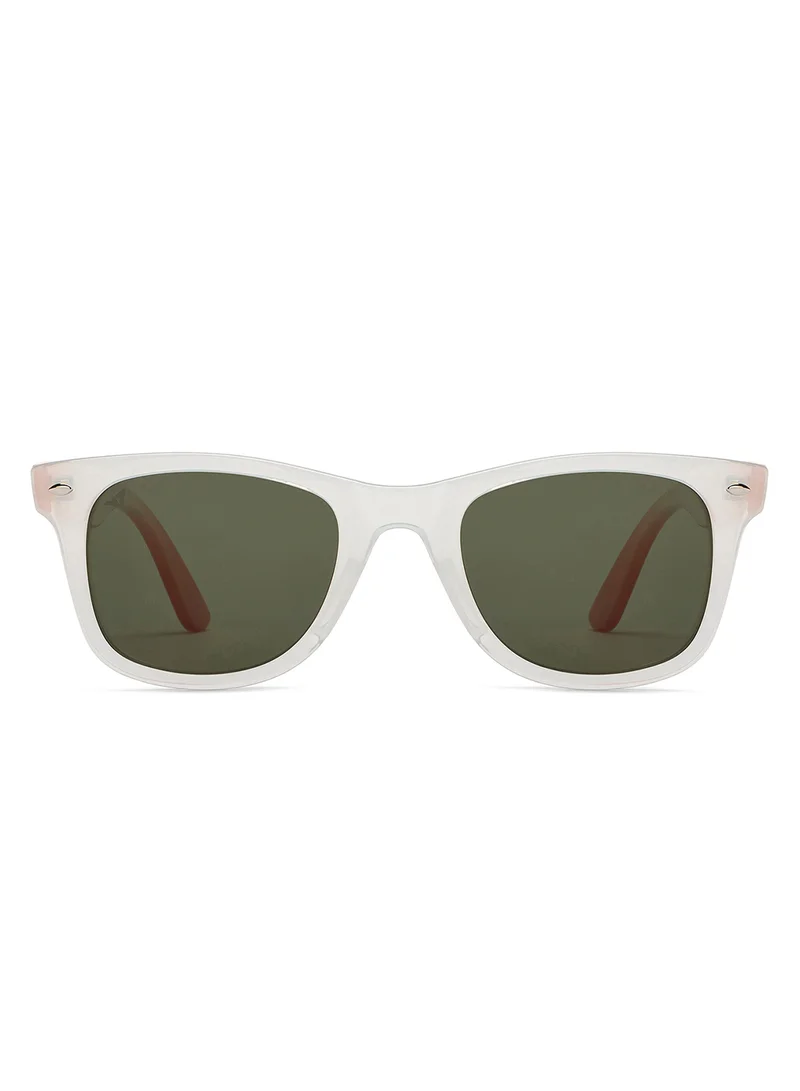 VINCENT CHASE Vincent Chase By Lenskart | White Green Full Rim Square | Polarized and 100% UV Protected | Men &amp; Women | Large | VC S5147/P