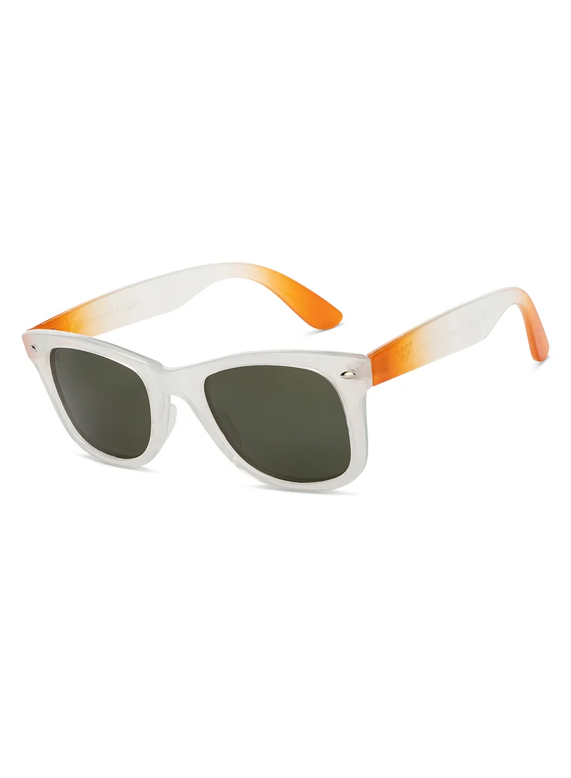 VINCENT CHASE Vincent Chase By Lenskart | White Green Full Rim Square | Polarized and 100% UV Protected | Men &amp; Women | Large | VC S5147/P