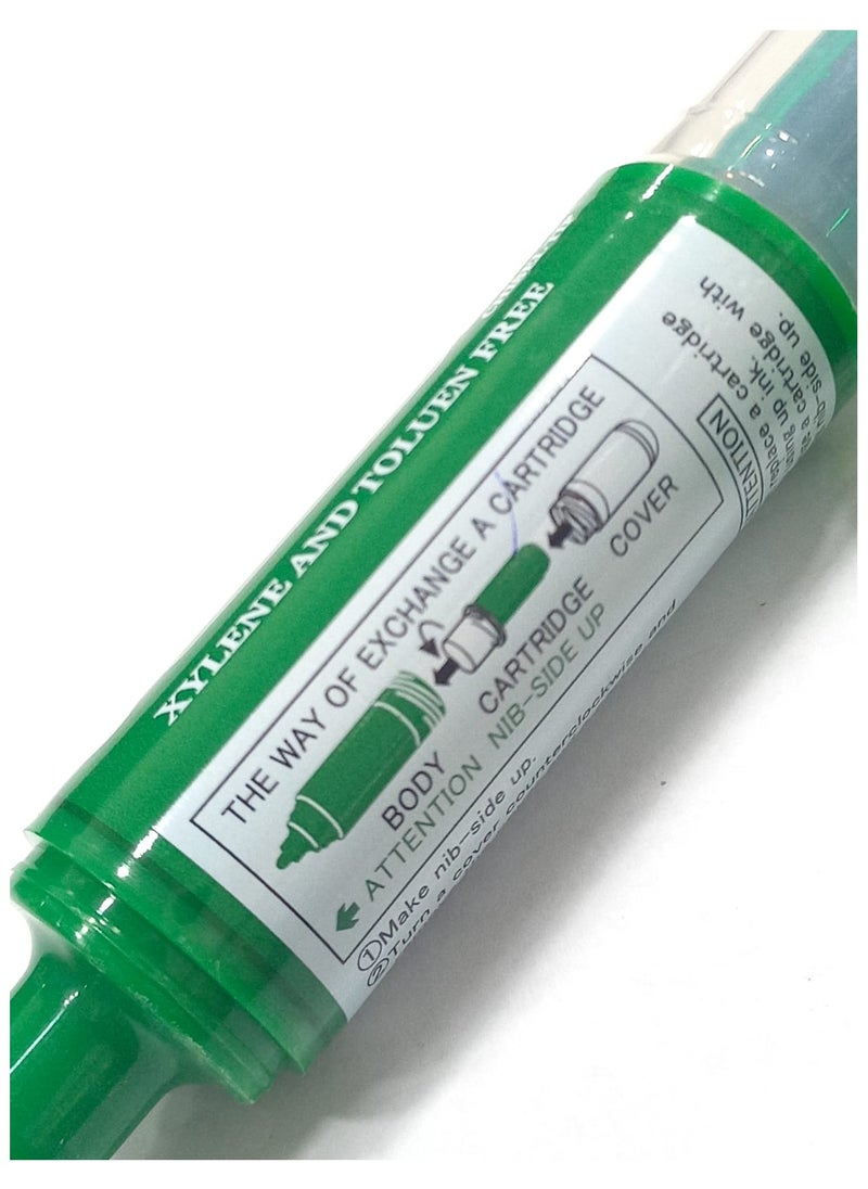 Snowman - Green whiteboard pen with chisel tip + spare parts - Image 1