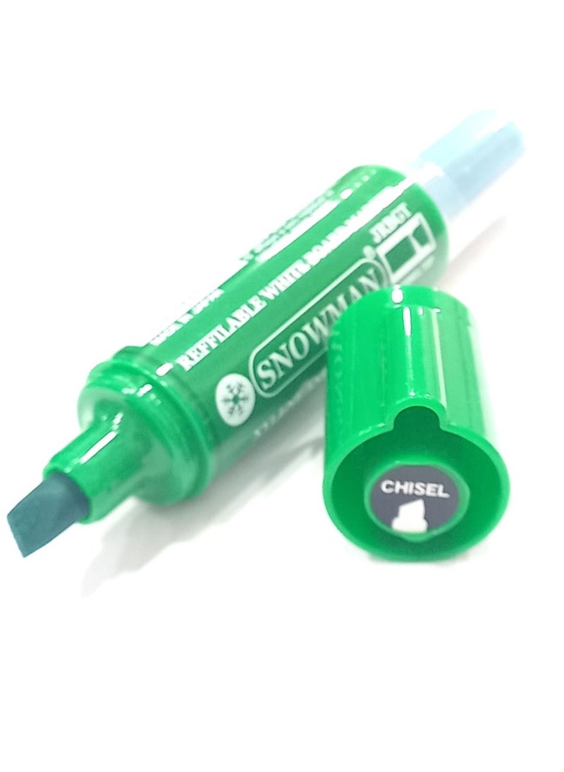 Snowman - Green whiteboard pen with chisel tip + spare parts - Image 1