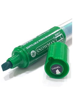 Snowman Green whiteboard pen with chisel tip + spare parts  - Image 1