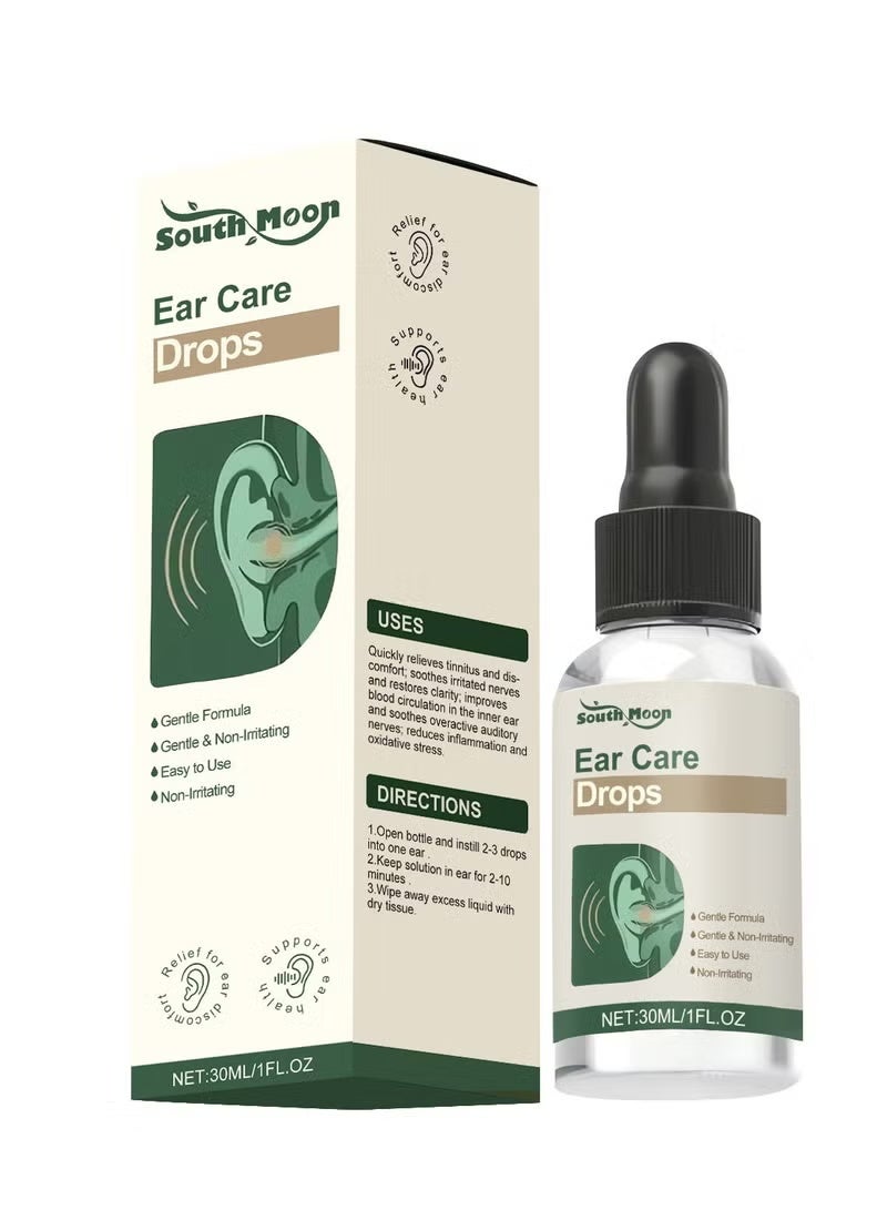 SOUTH MOON Ear Care Drops Gentle Formula 30ml, Natural Ingredients, Relieve Tinnitus by Unblocking Secretions for Daily Ear Hygiene, Easy to Use & Portable for Men & Women - Image 1