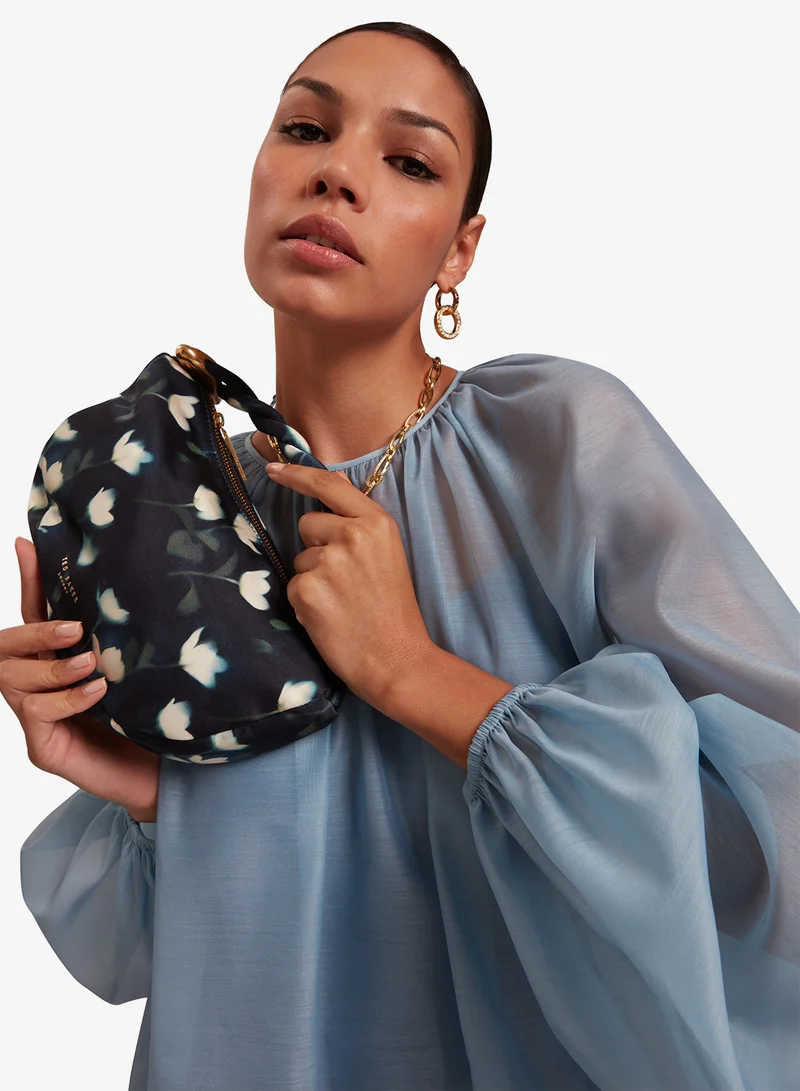 Ted Baker Satin Statement Hardware Printed Hobo Ba