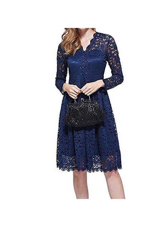 Gets حقيبة يد مسائية كبيرة مزينة بالخرز واللؤلؤ على شكل زهرة للنساء (أسود) - Image 5