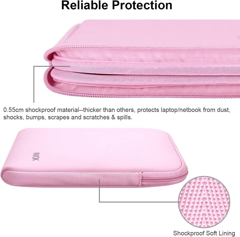 ARVOK 11 11.6 12 Neoprene Protective Laptop Sleeve Pouch Case for Chromebook Ultrabook Netbook Tablet (Pink) - Image 4