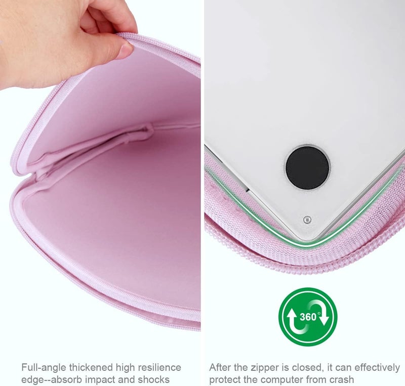 ARVOK 11 11.6 12 Neoprene Protective Laptop Sleeve Pouch Case for Chromebook Ultrabook Netbook Tablet (Pink) - Image 3