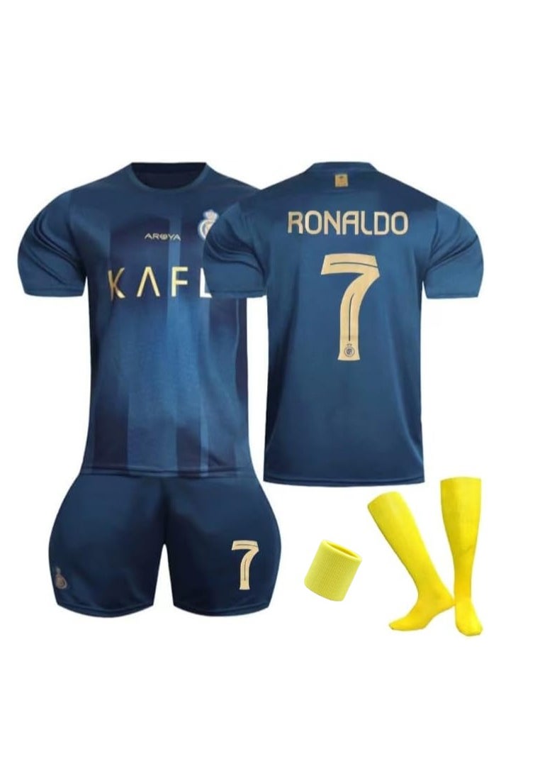 SänHahn Children's Football Jersey No. 7  Ronardo Jersey 22/23 Away Jersey, Football Soccer Jersey, Football Jerseys, Football T-Shirt, Shorts and Socks Set for Kids 
