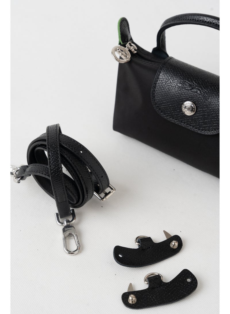 Longchamp Le Pliage Original comes in a small bag with a handle and a shoulder strap  Eco-Black- recycled canvas - Image 4