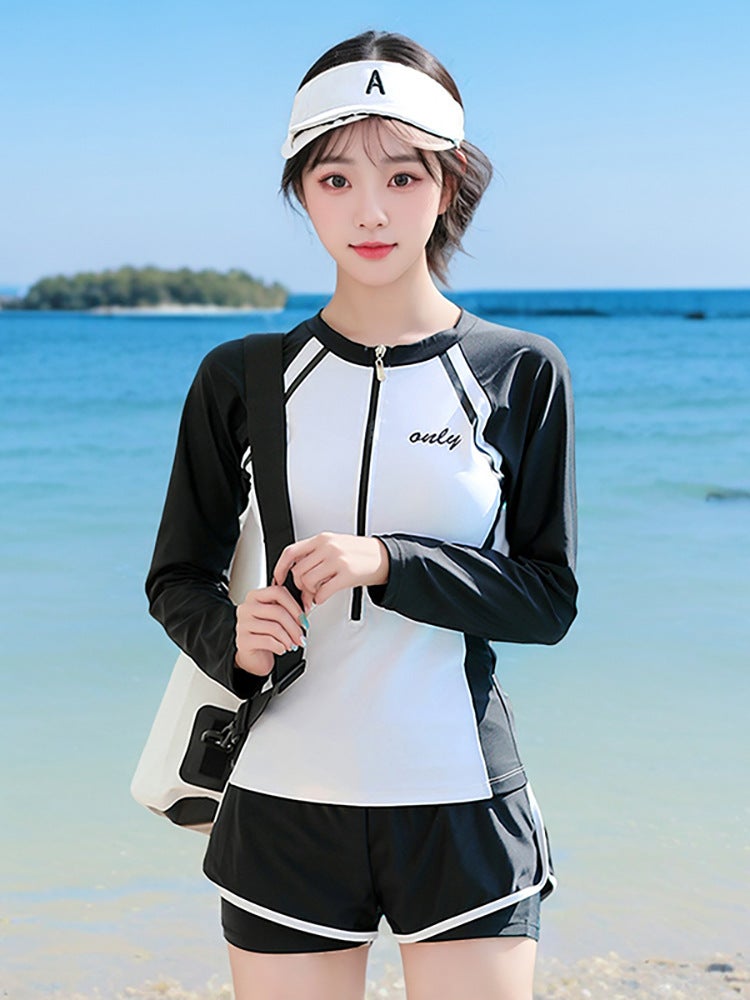 Sports Style Swimsuit Female Split Student Conservative Belly-Covering Slimming Look Boxer Briefs Large Size Summer Spring Style - Image 2