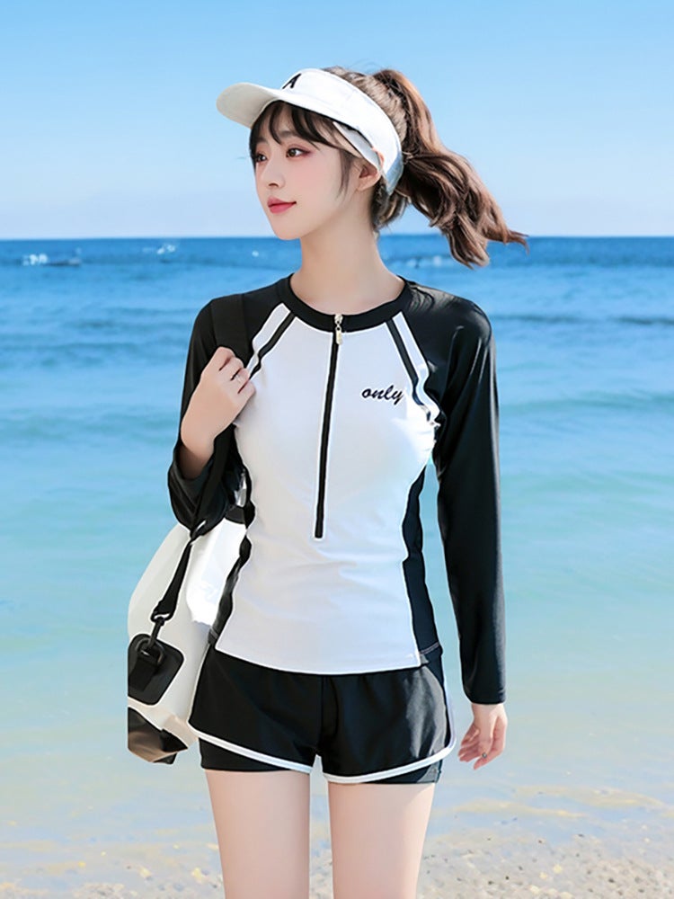 Sports Style Swimsuit Female Split Student Conservative Belly-Covering Slimming Look Boxer Briefs Large Size Summer Spring Style - Image 4