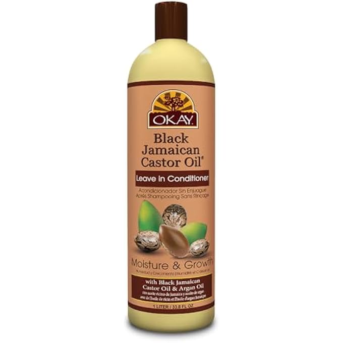 OKAY | BLACK JAMAICAN CASTOR OIL | LEAVE-IN CONDITIONER FOR ALL HAIR TYPES| REPAIR - MOISTURIZE - GROW HEALTHY HAIR | WITH ARGAN OIL & SHEA BUTTER | FREE OF PARABENS, SILICONES, SULFATES | 33 OZ - Image 1