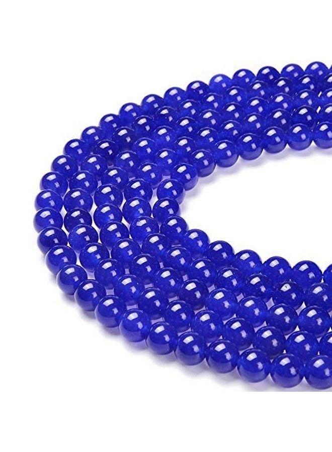 PLTbeads Gorgeous Natural Gemstone Loose Beads Smooth Round Approxi 15.5 Inch Diy Bracelet Necklace For Jewelry Making (8Mm Blue Dyed Jade) - Image 1