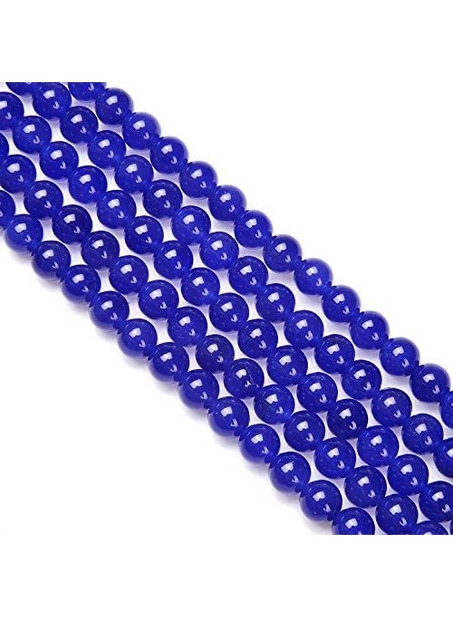 PLTbeads Gorgeous Natural Gemstone Loose Beads Smooth Round Approxi 15.5 Inch Diy Bracelet Necklace For Jewelry Making (8Mm Blue Dyed Jade) - Image 3