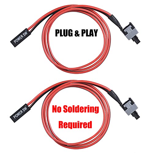 Warmstor 3 Pack 2 Pin SW PC Desktop Power Cable On/Off Push Button ATX Computer Switch Cord 50CM - Image 3