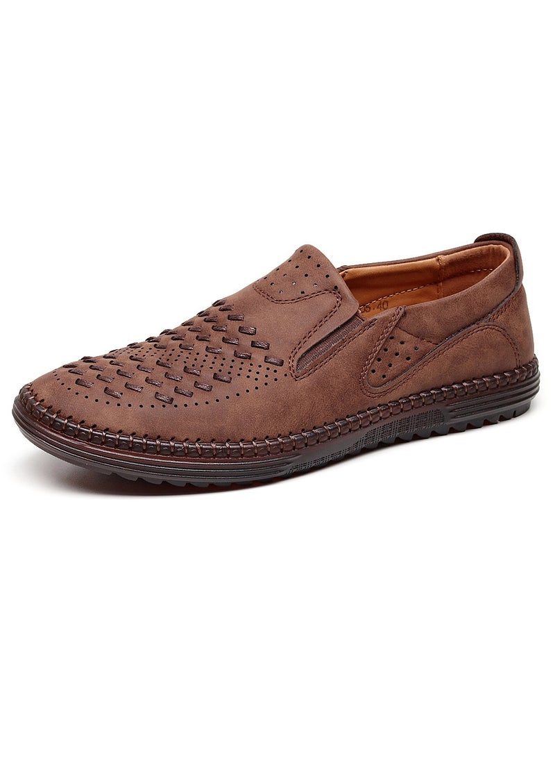 Shougu New Men's Casual Leather Shoes With Rubber Soles  - Image 1