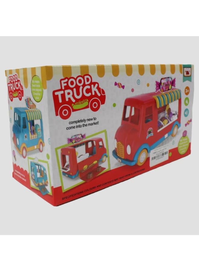 Kids' Fast Food Truck Playset – Pretend Play Toy with Music & Light (Red) - Image 2