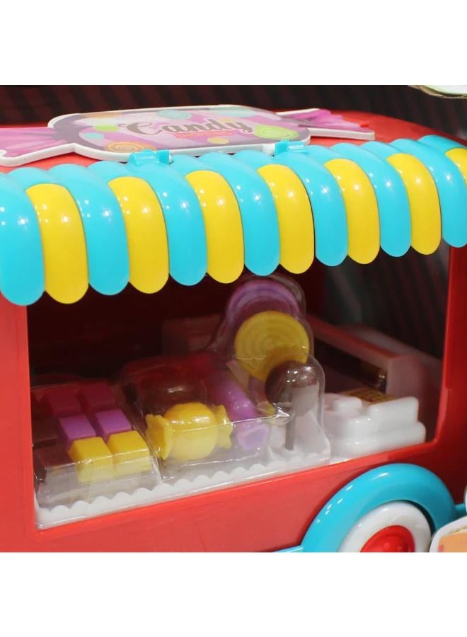 Kids' Fast Food Truck Playset – Pretend Play Toy with Music & Light (Red) - Image 3