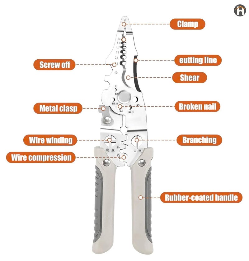 FALONG 27 in 1 Multifunctional Wire Stripper Crimper Cable Cutter PliersMultifunctional Wire StripperElectric Wire Stripper for ElectricianProfessional Electrical Wire Stripping Pliers - Image 2