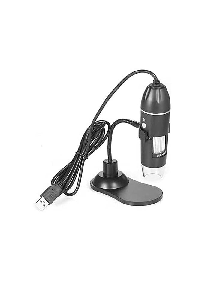 ماركة غير محددة - مجهر رقمي USB مكبر مع منظار داخلي، عدسة مكبرة بـ 8 مصابيح LED مع حامل - Image 1