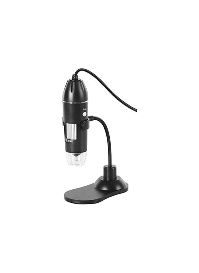 ماركة غير محددة - مجهر رقمي USB مكبر مع منظار داخلي، عدسة مكبرة بـ 8 مصابيح LED مع حامل - Image 1