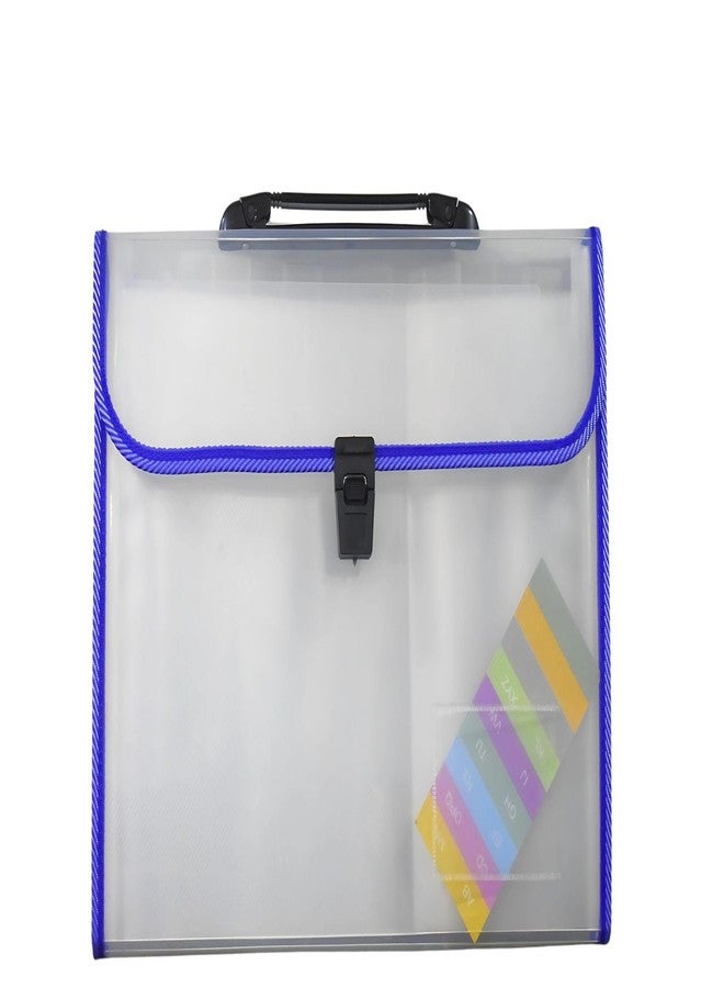 LC Stapico Expanding File Folder Bag | Office Briefcase | F/C Size | 13 Slots | PP Material Waterproof (Blue) - Image 2