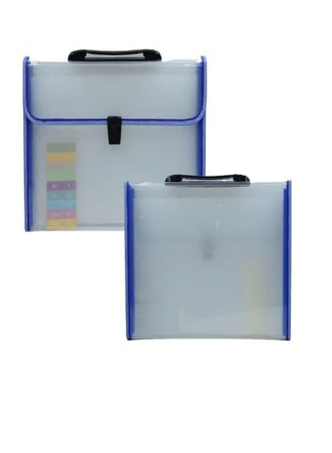 LC Stapico Expanding File Folder Bag | Office Briefcase | F/C Size | 13 Slots | PP Material Waterproof (Blue) - Image 3