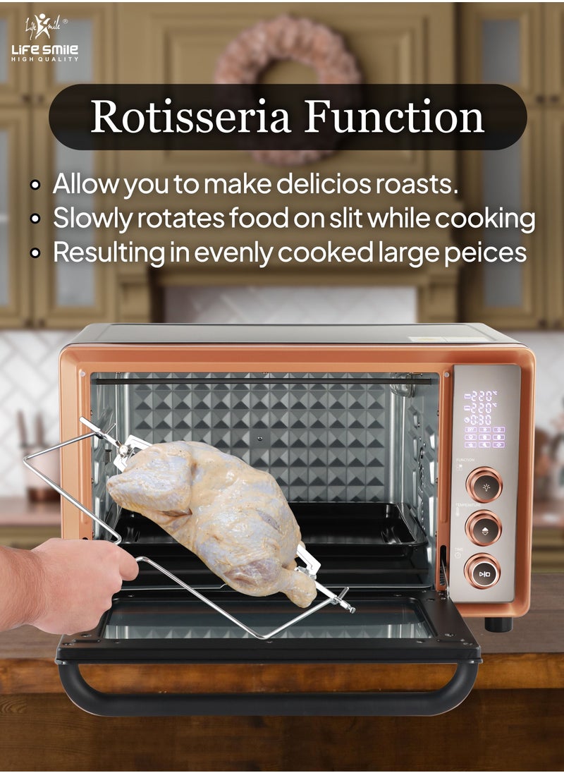 Life Smile - Toaster Oven | Large 35 Liters 6-Slice Convection Toaster Electric Oven Countertop | Multi-Function with Bake, Toast and Broiler | 10-in-1 with Toast, Pizza, Rotisserie | 2200 Watts - Image 1