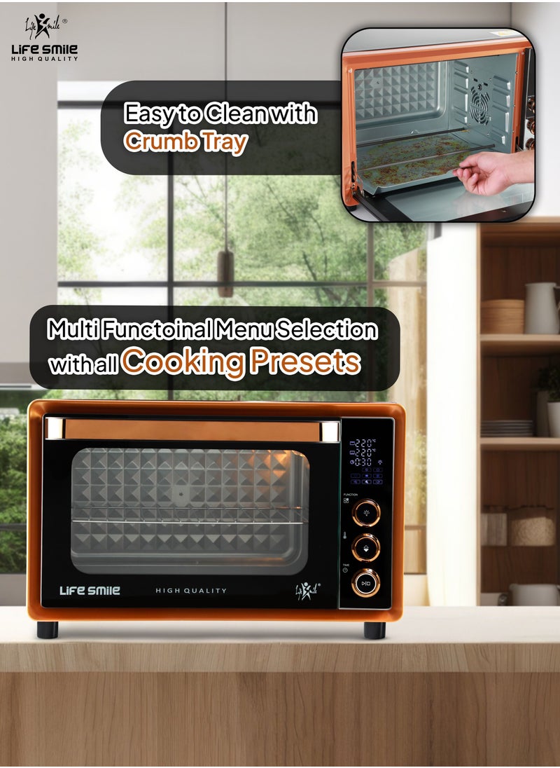 Life Smile - Toaster Oven | Large 35 Liters 6-Slice Convection Toaster Electric Oven Countertop | Multi-Function with Bake, Toast and Broiler | 10-in-1 with Toast, Pizza, Rotisserie | 2200 Watts - Image 1