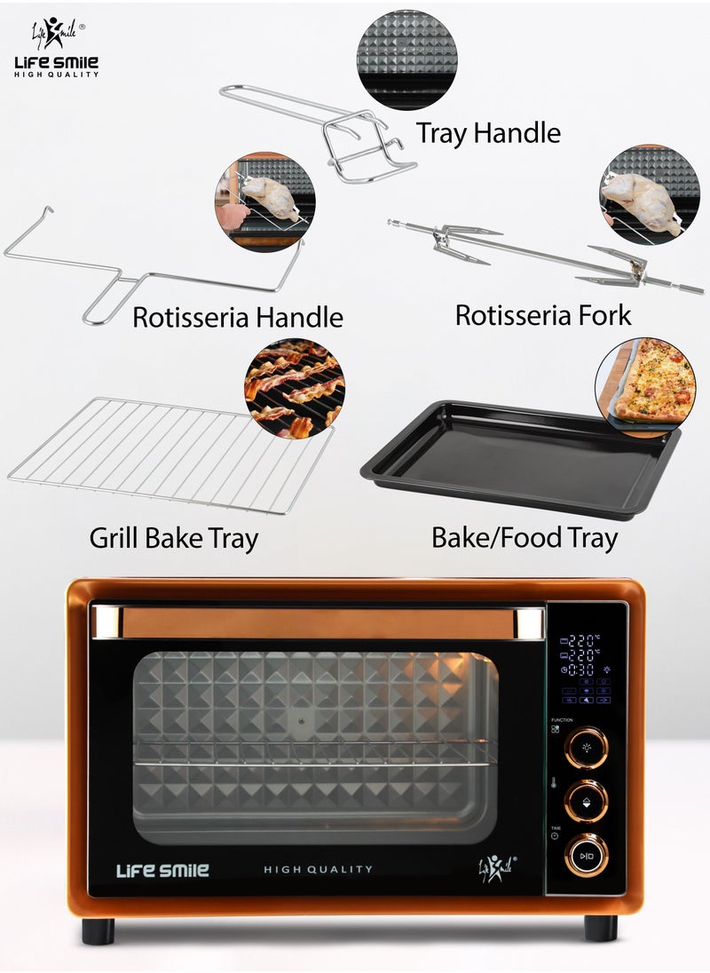 Life Smile - Toaster Oven | Large 35 Liters 6-Slice Convection Toaster Electric Oven Countertop | Multi-Function with Bake, Toast and Broiler | 10-in-1 with Toast, Pizza, Rotisserie | 2200 Watts - Image 1