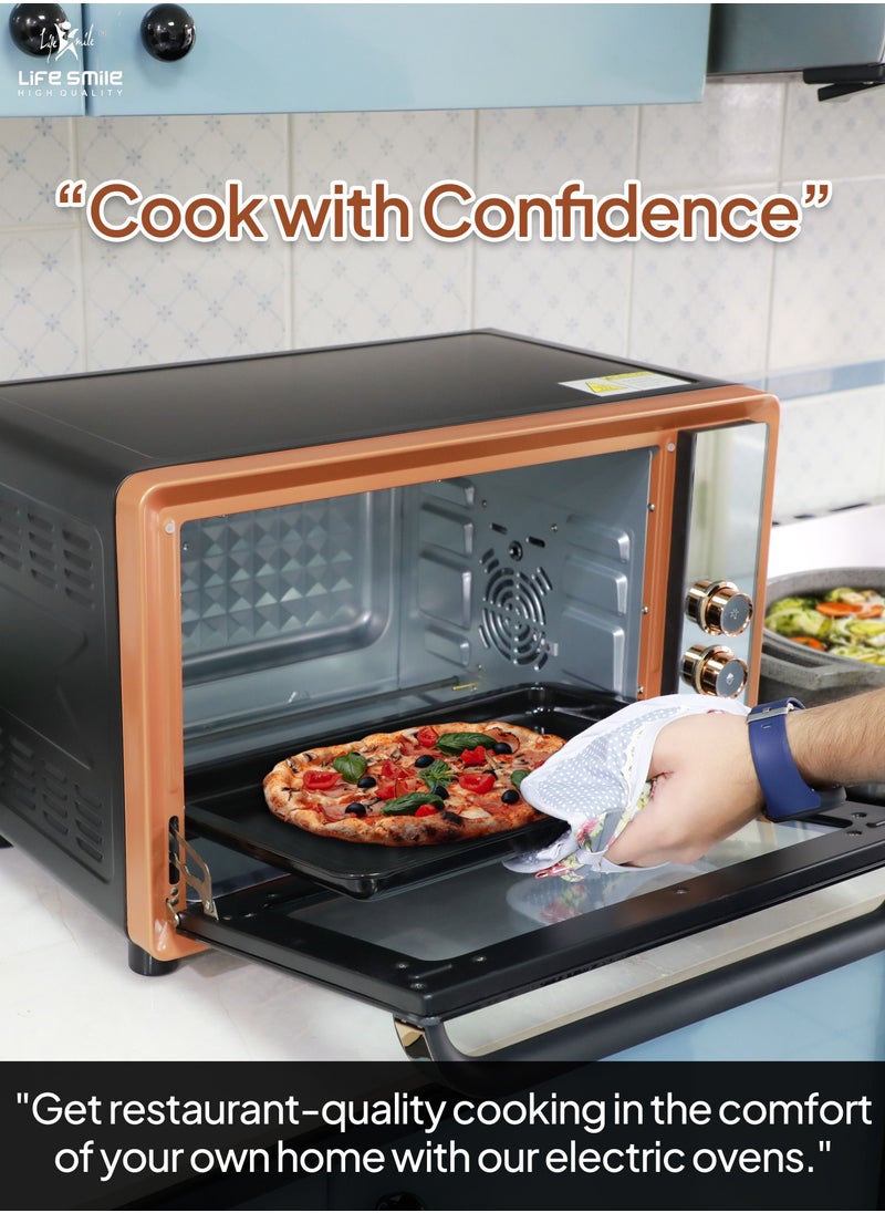Life Smile - Toaster Oven | Large 35 Liters 6-Slice Convection Toaster Electric Oven Countertop | Multi-Function with Bake, Toast and Broiler | 10-in-1 with Toast, Pizza, Rotisserie | 2200 Watts - Image 1