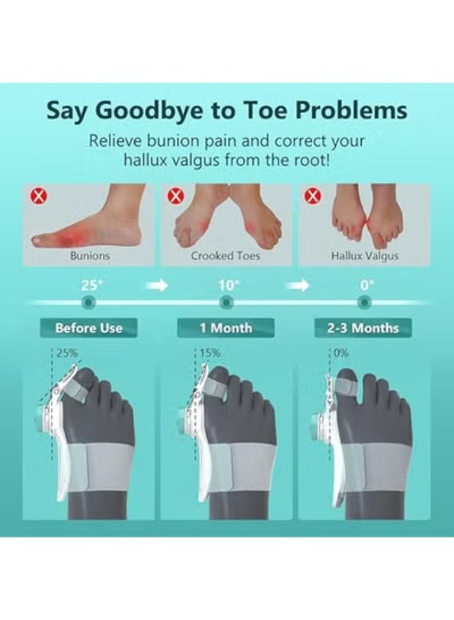 [Adjustable Bunion Corrector Set] - Day & Night Big Toe Straightener for Pain Relief - Practical Orthopedic Splint and Silicone Spacers - Image 2