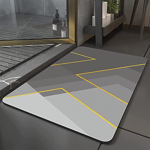 TAGPR Super Water Absorbent Drying Microfiber Rectangular Bathroom Mat Quick Dry Shower Mat High Absorbency Bath Rug Moisture Wicking Fast Drying Washable Bathroom Door Mat(Design 1),58.00 Centimeter - Image 1