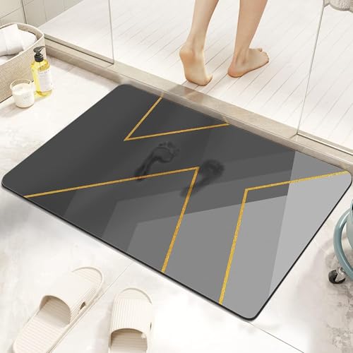 TAGPR Super Water Absorbent Drying Microfiber Rectangular Bathroom Mat Quick Dry Shower Mat High Absorbency Bath Rug Moisture Wicking Fast Drying Washable Bathroom Door Mat(Design 1),58.00 Centimeter - Image 5